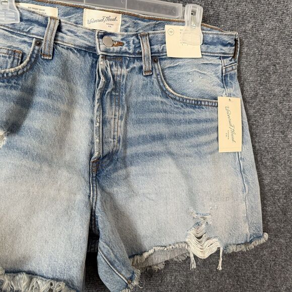 Universal Thread NWT Denim 90’s Baggy Shorts Destroyed Sz 10 Hi-Rise Cotton - Picture 3 of 11